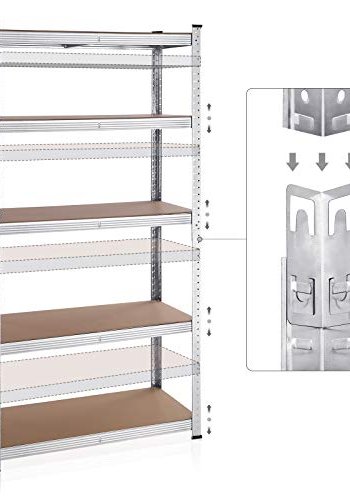 SONGMICS hylle for verktyrom, m. 5 hyller - MDF og slvstl (sett med 2)
