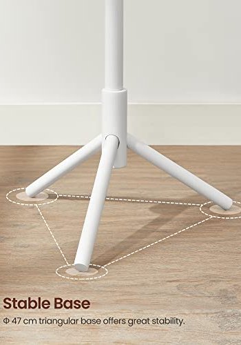 VASAGLE stum tjener, m. 8 kroker, 3 hydealternativer - hvit gummitre