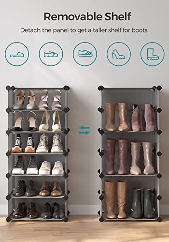 SONGMICS skostativ, stabelbar, m. 10 bokser - gr plast