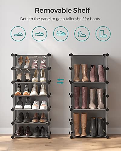 SONGMICS skostativ, stabelbar, m. 10 bokser - gr plast