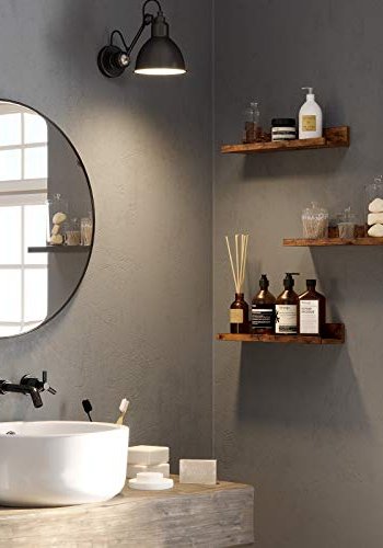 VASAGLE bildehyller - rustikk brun sponplate (sett med 3)