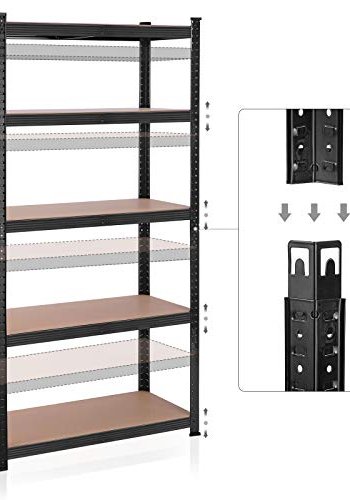 SONGMICS hylle for verktyrom, m. 5 hyller - MDF og sort stl