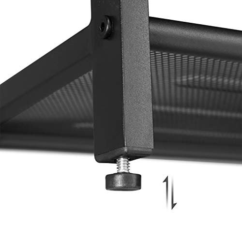 VASAGLE skohylle, m. 2 nettinghyller - brun sponplate og sort stl