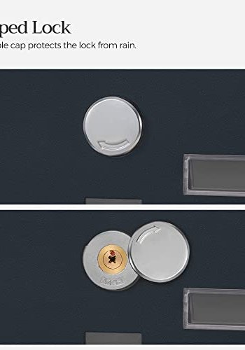 SONGMICS vegghengt postkasse, lukket ls, m. avisholder, navneskilt - antrasittgrtt stl