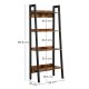 VASAGLE Leiterregal, mit 4 Ablagen – rustikale braune Spanplatte und schwarzer Stahl
