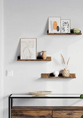 VASAGLE bildehyller - rustikk brun sponplate (sett med 3)