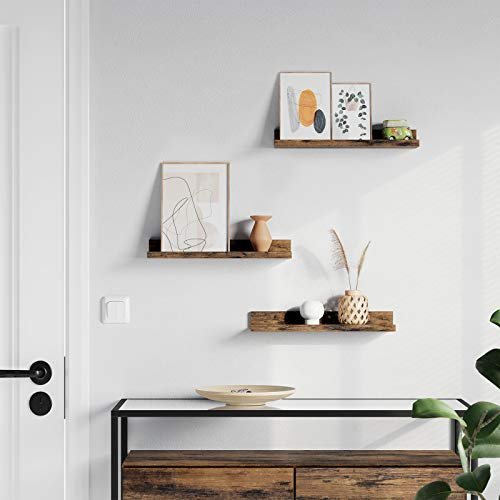 VASAGLE bildehyller - rustikk brun sponplate (sett med 3)