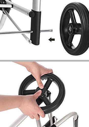 SONGMICS vogn p hjul, brekapasitet 40L, lommer - svart og Houndstooth mnster stoff og aluminium