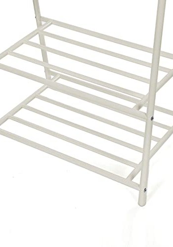 SONGMICS klesstativ, m. 2 hyller - hvitt jern