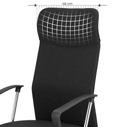 Kontorstol, m. arml�n, vippefunktion og justerbar h�jde  - sort polyester og st�l