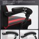 SONGMICS gaming stol, fotsttte, tilt funksjon, nakkesttte, korsryggsttte, armlener, hjul - svart/rd PU