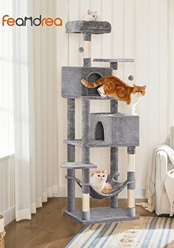 FEANDREA skrapestolpe, 6 niver, 1 stol, 2 huler, 2 Pom Poms, 1 hengekye - lysegr plysj