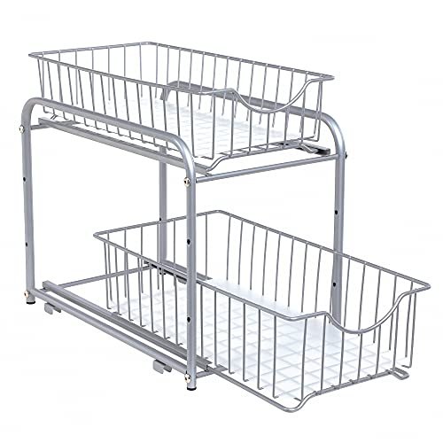 SONGMICS organizer 2 uttrekkbare skuffer for skap, stables - slv stl