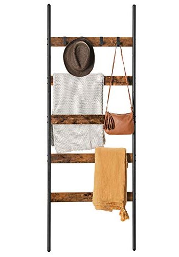 VASAGLE hndklestige - rustikk brun sponplate og sort stl