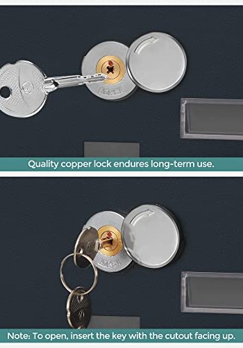 SONGMICS vegghengt postkasse, lukket ls, m. avisholder, navneskilt - antrasittgrtt stl