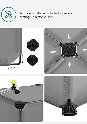 SONGMICS skostativ, stabelbar, m. 10 bokser - gr plast