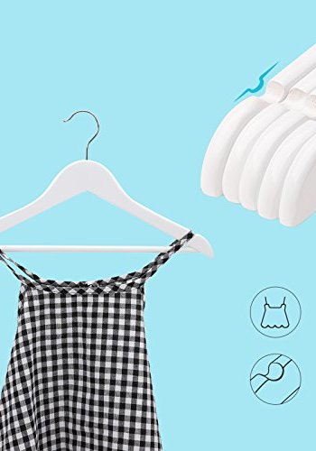 SONGMICS barnehenger, med bro og hakk, 360° roterende krok - hvit lnnetre (sett med 20)