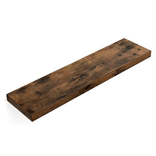 VASAGLE flytende hylle, rektangulr - brun MDF (L:80cm)