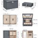SONGMICS smykkeskrin, lsbar, m. 3 lag, reiseveske, 2 skuffer, speil - gr PU