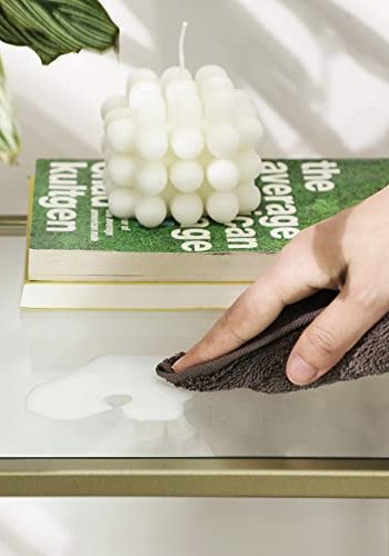 VASAGLE konsolbord, rektangulr - hrdet glas og guld stl (100x35)