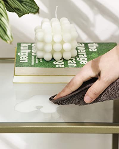 VASAGLE konsolbord, rektangulr - hrdet glas og guld stl (100x35)