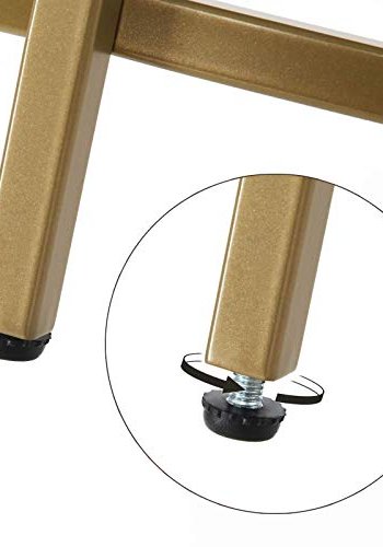 VASAGLE salongbord, rundt - glass og gull stl (84)