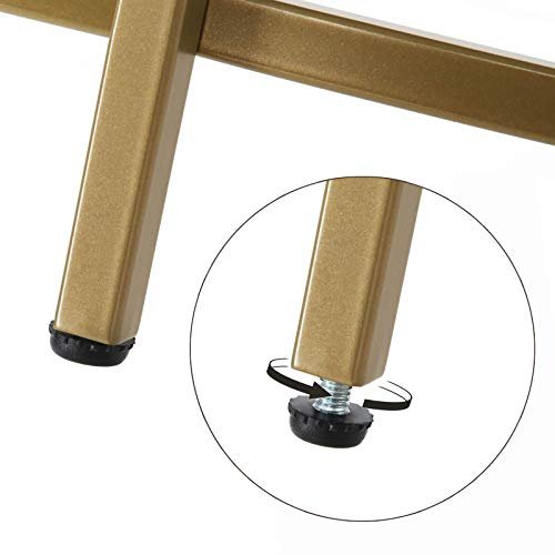 VASAGLE salongbord, rundt - glass og gull stl (84)