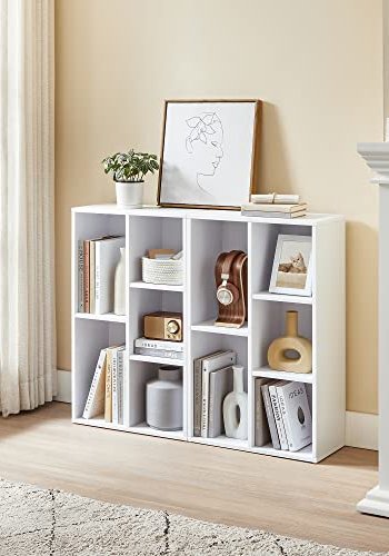 VASAGLE bokhylle, m. 5 rom - hvit sponplate