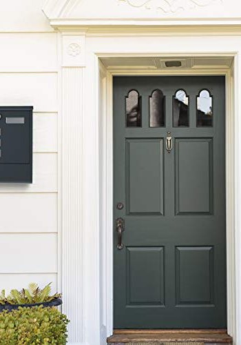 SONGMICS vegghengt postkasse, lukket ls, m. avisholder, navneskilt - antrasittgrtt stl