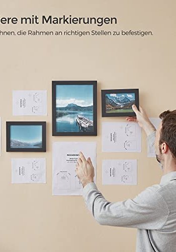 SONGMICS bilderamme - svart MDF (sett med 10)