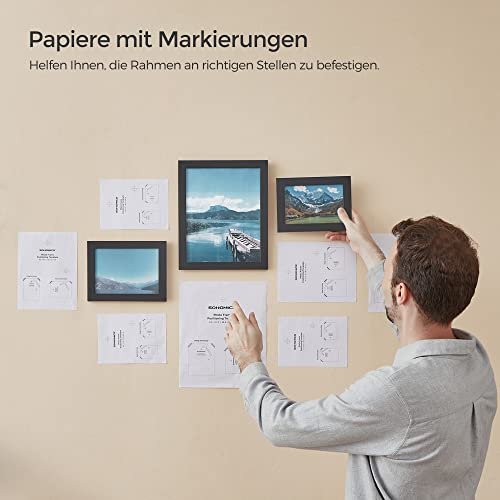 SONGMICS bilderamme - svart MDF (sett med 10)