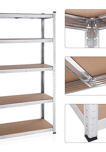 SONGMICS hylle for verktyrom, m. 5 hyller - MDF og slvstl (sett med 2)