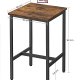 VASAGLE barbord, firkantet - brun sponplate og sort stl (60x60)