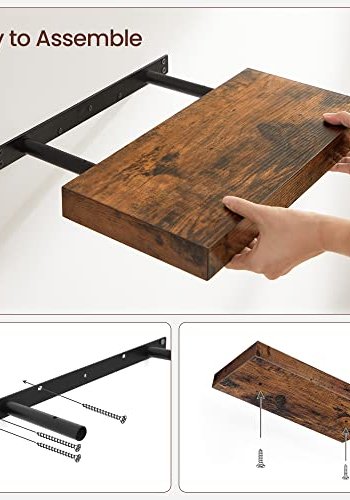 VASAGLE flytende hylle, rektangulr - brun MDF (L:40cm)