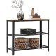 VASAGLE konsollbord, m. 2 mesh hyller - rustikk brun sponplate og sort stl (101,5x35)