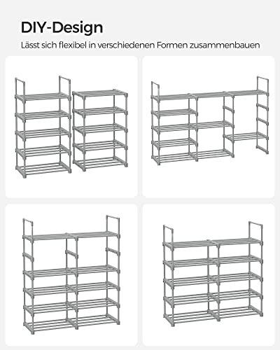 SONGMICS skohylle, m. 10 hyller - grtt stl