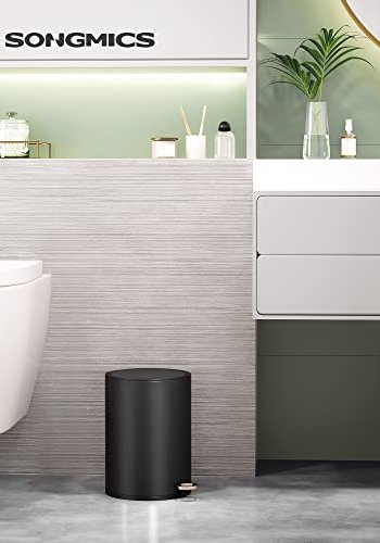 SONGMICS pedalbtte, med innvendig plastbtte - svart plast og sort stl