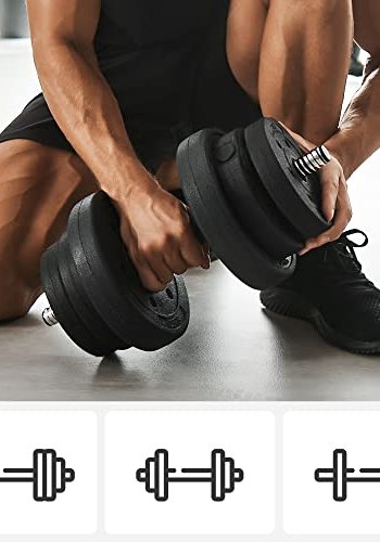 SONGMICS manual 10 kg, justerbar - svart betong og st�l (sett med 2)