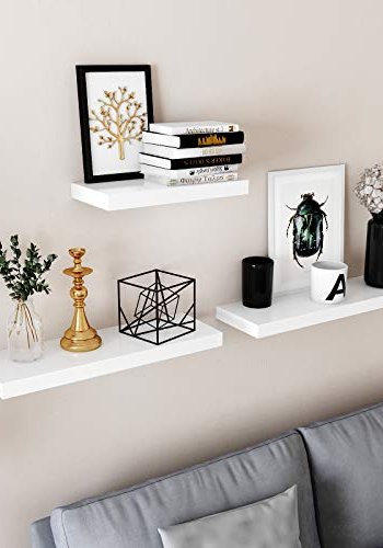 VASAGLE flytende hylle - hvit MDF (B:40)