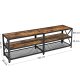 VASAGLE TV-bord, m. 2 hyller - rustikk brun sponplate og sort stl (140x39,2)