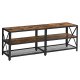VASAGLE TV-bord, m. 2 hyller - rustikk brun sponplate og sort stl (140x39,2)