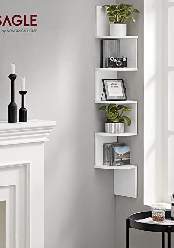 VASAGLE hjrne vegghylle - hvit sponplate