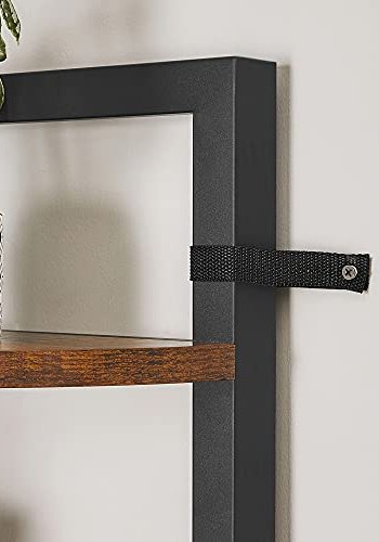 VASAGLE hjrne bokhylle, m. 5 hyller - brun sponplate og sort stl