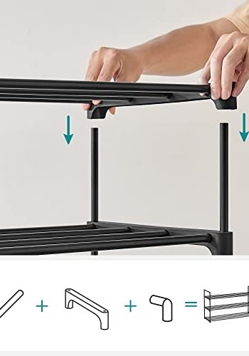 SONGMICS skohylle, m. 3 hyller - sort stl