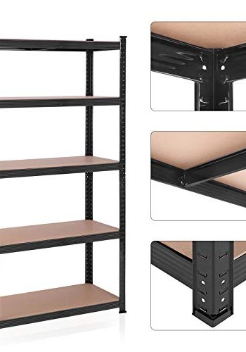 SONGMICS hylle for verktyrom, m. 5 hyller - MDF og sort stl