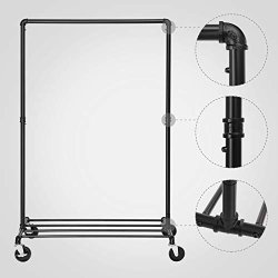 Heavy Duty t�jstativ, m. 1 hylde og hjul - sort st�l