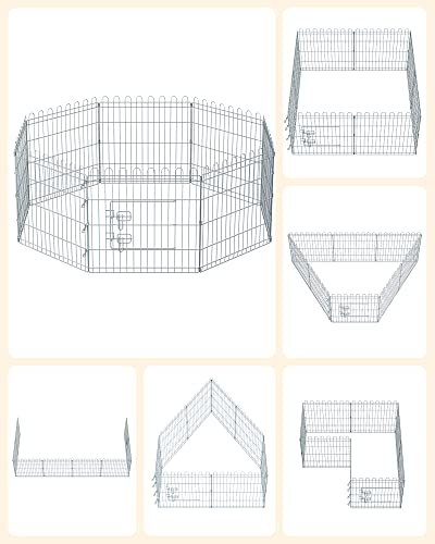 FEANDREA lekegrind for kjledyr, hunder, kaniner og hner, for innendrs og utendrs bruk - slvstl
