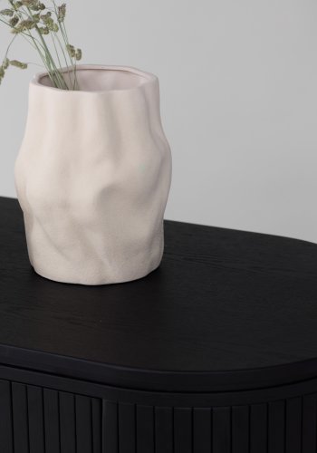 VIND KOLLEKSJON Fjllbacka skjenk, m. 2 drer og hyller - svart eikefiner/MDF (160x48)