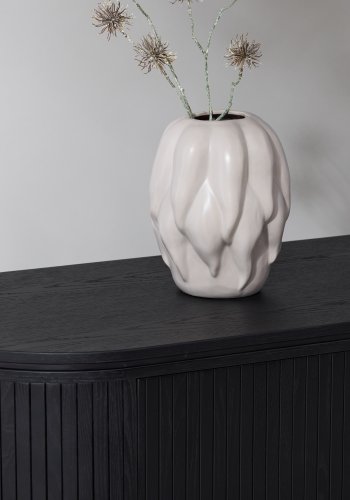 VIND KOLLEKSJON Fjllbacka TV-bord, m. 2 drer og hyller - svart eikefiner/MDF (160x48)