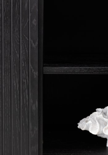 VIND KOLLEKSJON Björkön skjenk, m. 3 drer og 2 hyller - svart finer og sort stl (150x42)